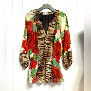 Calvin Klein Multicolor Floral sheer/Lining Blouse